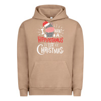 Pigment Burro i want hippopotamus for christmas hippo xmas gift Urban Hoodie - linhVisuals