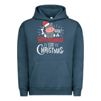 Pigment Midnight Navy i want hippopotamus for christmas hippo xmas gift Urban Hoodie - linhVisuals