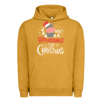Pigment Peanut Butter i want hippopotamus for christmas hippo xmas gift Urban Hoodie - linhVisuals