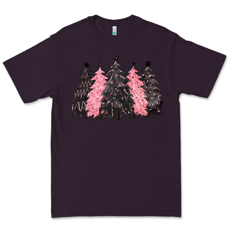 Pink Christmas Trees Premium Tee by CowGirlArtShop | Teevron