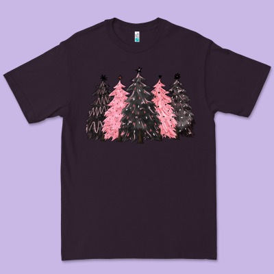 Pink Christmas Trees Premium Tee Designed By Cowgirlartshop