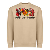Peace Love Firefighter Heavyweight Sweatshirt | Teevron