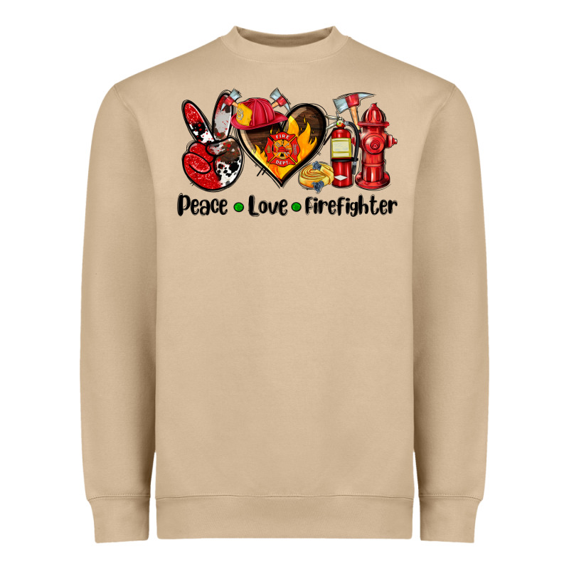 Peace Love Firefighter Heavyweight Sweatshirt by AdoDesignShop | Teevron
