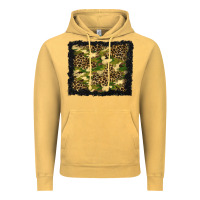 Vintage Mustard camouflage and leopard background Vintage Hoodie - BundleAndBundleShop
