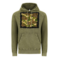 Vintage Olive camouflage and leopard background Vintage Hoodie - BundleAndBundleShop