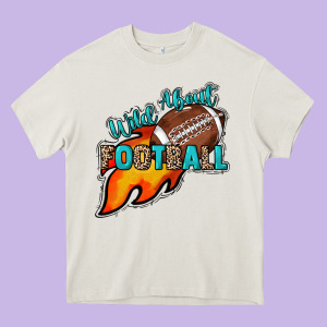Wild About Football Heavy Core Tee Designed By Howdyjamesfarm