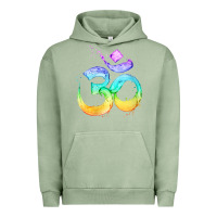 Pigment Oil Green womens om symbol   psy trance goa yoga meditation buddhism buddhist v Urban Hoodie - linhVisuals