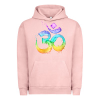 Pigment Salmon womens om symbol   psy trance goa yoga meditation buddhism buddhist v Urban Hoodie - linhVisuals
