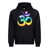 Black womens om symbol   psy trance goa yoga meditation buddhism buddhist v Urban Hoodie - linhVisuals