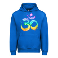 Cobalt womens om symbol   psy trance goa yoga meditation buddhism buddhist v Urban Hoodie - linhVisuals