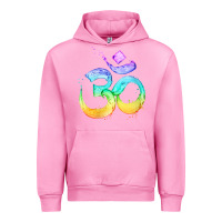 Fuchsia Pink womens om symbol   psy trance goa yoga meditation buddhism buddhist v Urban Hoodie - linhVisuals