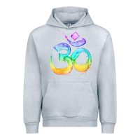 Heather Grey womens om symbol   psy trance goa yoga meditation buddhism buddhist v Urban Hoodie - linhVisuals