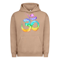 Pigment Burro womens om symbol   psy trance goa yoga meditation buddhism buddhist v Urban Hoodie - linhVisuals