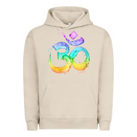 Pigment French Oak womens om symbol   psy trance goa yoga meditation buddhism buddhist v Urban Hoodie - linhVisuals