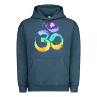 Pigment Midnight Navy womens om symbol   psy trance goa yoga meditation buddhism buddhist v Urban Hoodie - linhVisuals