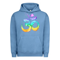 Pigment Pebble Blue womens om symbol   psy trance goa yoga meditation buddhism buddhist v Urban Hoodie - linhVisuals
