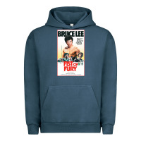 Pigment Midnight Navy fist of fury by bruce Urban Hoodie - linhVisuals