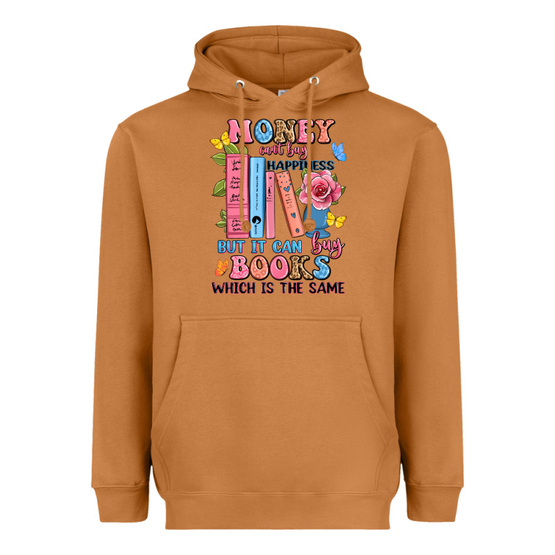 Money Can't Buy Happiness But It Can Buy Books Whi Heavyweight Hoodie by JahusDesignShop | Teevron