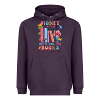 Plum money can't buy happiness but it can buy books whi Heavyweight Hoodie - JahusDesignShop