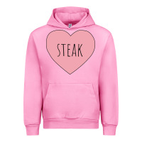 Fuchsia Pink i heart steak Urban Hoodie - linhVisuals