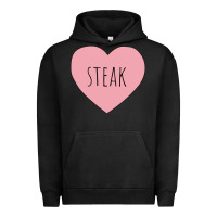 Pigment Black i heart steak Urban Hoodie - linhVisuals