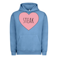 Pigment Pebble Blue i heart steak Urban Hoodie - linhVisuals