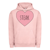 Pigment Salmon i heart steak Urban Hoodie - linhVisuals