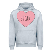Heather Grey i heart steak Urban Hoodie - linhVisuals