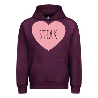 Mauve Wine i heart steak Urban Hoodie - linhVisuals