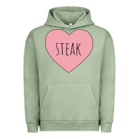 Pigment Oil Green i heart steak Urban Hoodie - linhVisuals