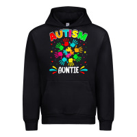 Black autistic auntie puzzle support family autism awareness sweatshirt Urban Hoodie - linhVisuals