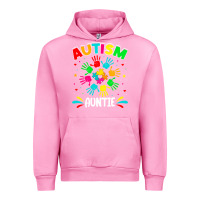 Fuchsia Pink autistic auntie puzzle support family autism awareness sweatshirt Urban Hoodie - linhVisuals