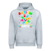 Heather Grey autistic auntie puzzle support family autism awareness sweatshirt Urban Hoodie - linhVisuals