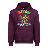 Mauve Wine autistic auntie puzzle support family autism awareness sweatshirt Urban Hoodie - linhVisuals