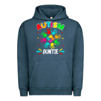 Pigment Midnight Navy autistic auntie puzzle support family autism awareness sweatshirt Urban Hoodie - linhVisuals