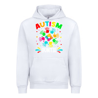White autistic auntie puzzle support family autism awareness sweatshirt Urban Hoodie - linhVisuals