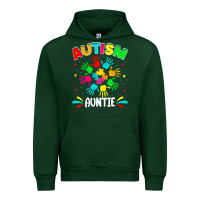 Forest Green autistic auntie puzzle support family autism awareness sweatshirt Urban Hoodie - linhVisuals