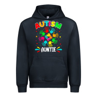 Navy autistic auntie puzzle support family autism awareness sweatshirt Urban Hoodie - linhVisuals