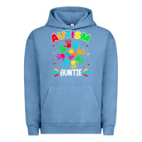 Pigment Pebble Blue autistic auntie puzzle support family autism awareness sweatshirt Urban Hoodie - linhVisuals