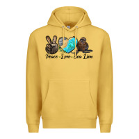 Antique Gold Peace Love Sea Lion Premium Hoodie - LillyAllenDesigns