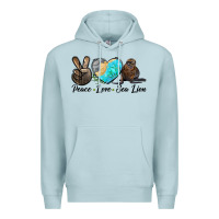 Blue Mist Peace Love Sea Lion Premium Hoodie - LillyAllenDesigns