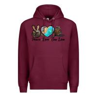 Burgundy Peace Love Sea Lion Premium Hoodie - LillyAllenDesigns