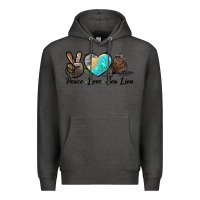 Charcoal Heather Peace Love Sea Lion Premium Hoodie - LillyAllenDesigns