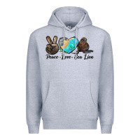Heather Grey Peace Love Sea Lion Premium Hoodie - LillyAllenDesigns