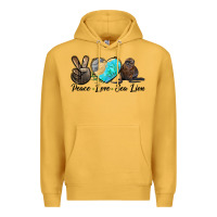 Mustard Peace Love Sea Lion Premium Hoodie - LillyAllenDesigns