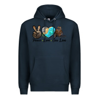 Navy Peace Love Sea Lion Premium Hoodie - LillyAllenDesigns