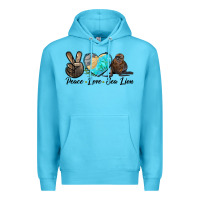 Ocean Blue Peace Love Sea Lion Premium Hoodie - LillyAllenDesigns
