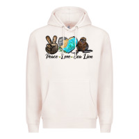 Pale Pink Peace Love Sea Lion Premium Hoodie - LillyAllenDesigns