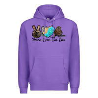 Purple Peace Love Sea Lion Premium Hoodie - LillyAllenDesigns