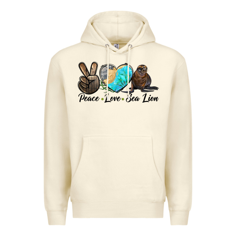 Peace Love Sea Lion Premium Hoodie by LillyAllenDesigns | Teevron